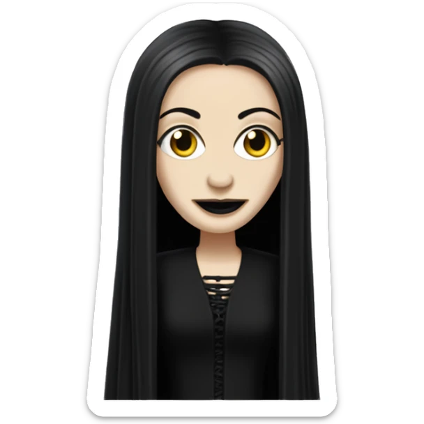 Morticia Addams with dreadlocks  sticker