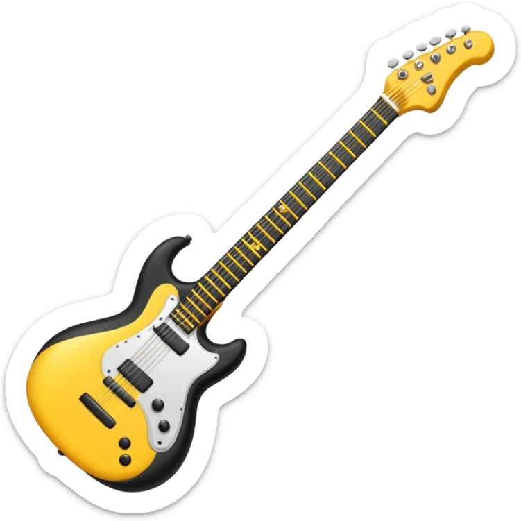 Bana elektronik gitar emojisi yap ama bir tane yüz emojisinin elinde olsun elektronik gitar siyah olsun  sticker