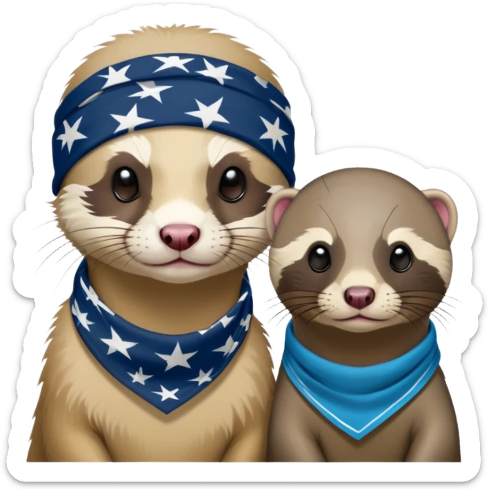 These two animals look like they run the streets — ferret and seal, dripped out in shades and bandanas, repping their squad  sticker