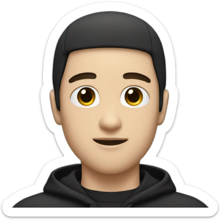 white male with black hair, with a hat wearing a tracksuit holdin black cat like a baby in arms sticker