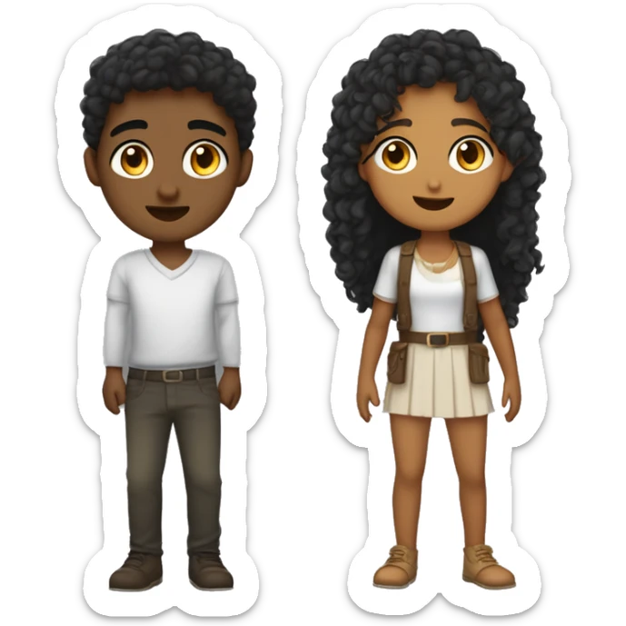 Moça guerreira de 21 anos, cabelos pretos e lisos, cumprido até a cintura, olhos castanhos e puxados, rosto e nariz fino, morena clara, estatura pequena,, sticker