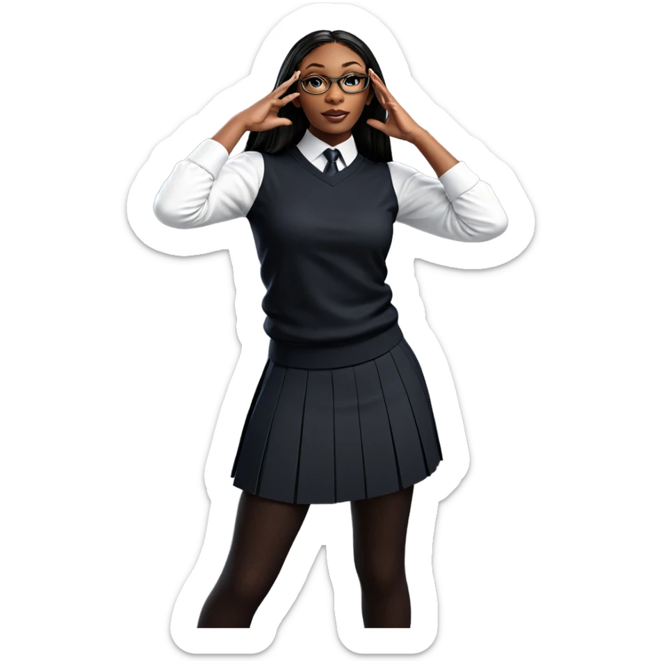 school uniform beauty portrait sticker