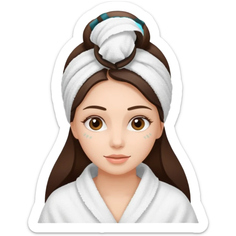 girl brunette getting a facial by a cosmetic esthetician sticker