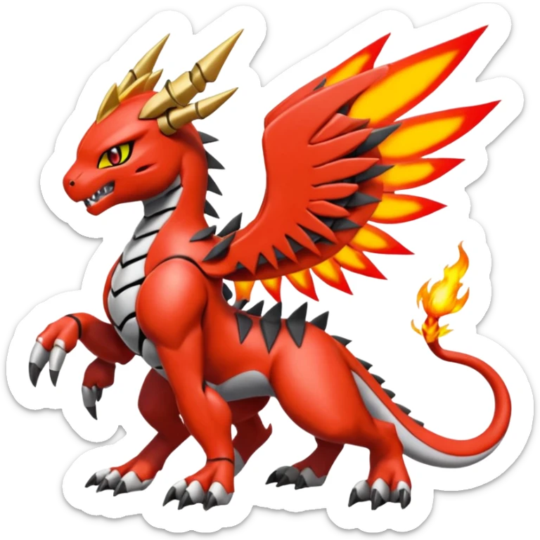 Meloetta-Wargreymon-Guilmon-Agumon-Pokémon-Digimon-Fakémon-fusion-hybrid-creature sticker