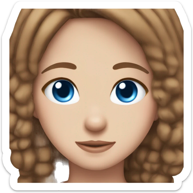 Thank you girl emoji brown hair blue eyes cat ears sticker