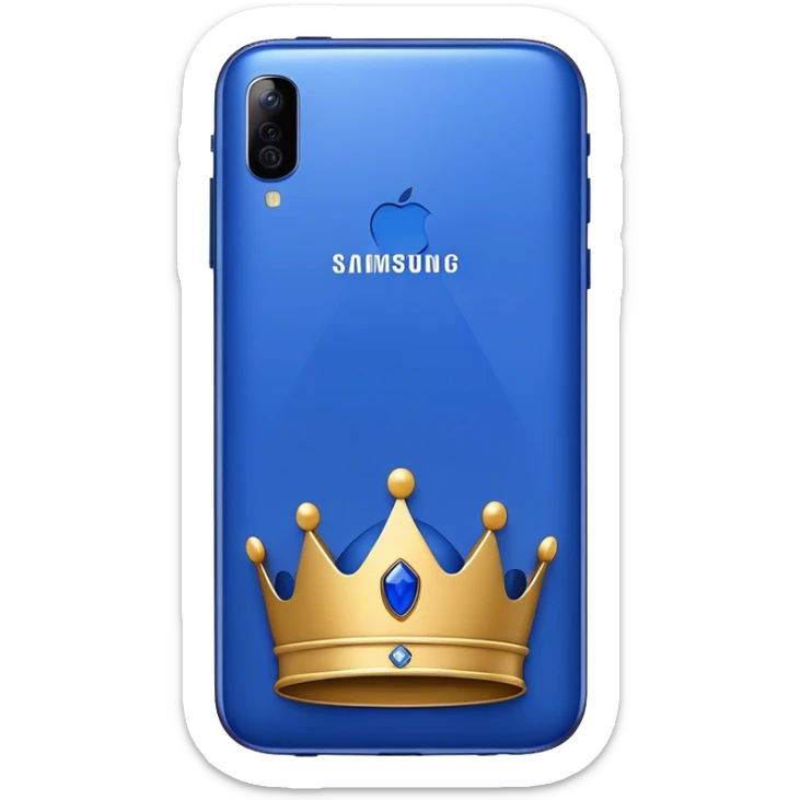back of samsung smartphone and the phone color is "royal blue" sticker