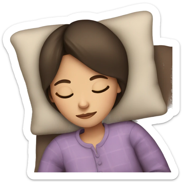 Brunette girl sleeping sticker