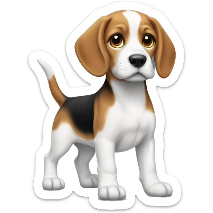 Beagle puppy standing  sticker