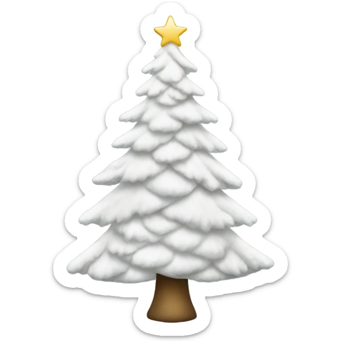 White christmas tree sticker