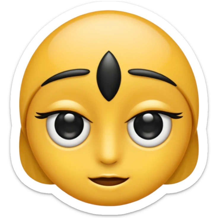Un emoji de dos ojos grandes y expresivos, con pupilas negras y un ligero brillo. El estilo debe ser simple y limpio, con un contorno suave. El fondo es transparente sticker