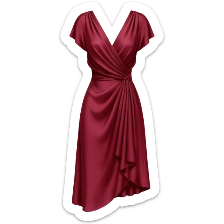 create a burgundury dress just the dress. make it knee lenght sticker