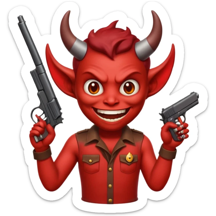 Un 👹 con una pistola en la mano  pero que sea como el emoji sticker