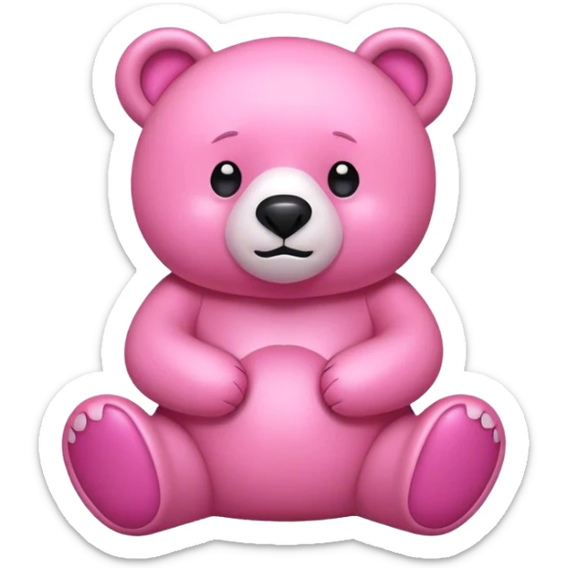 pink bear sticker