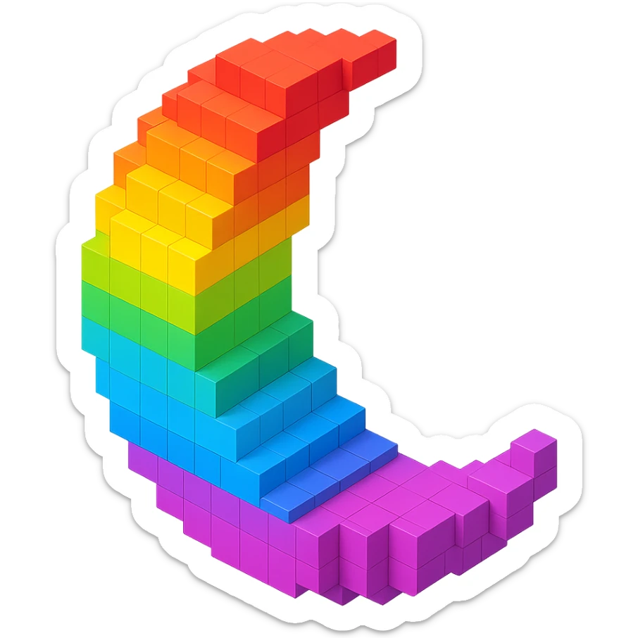 Rainbow Moon sticker