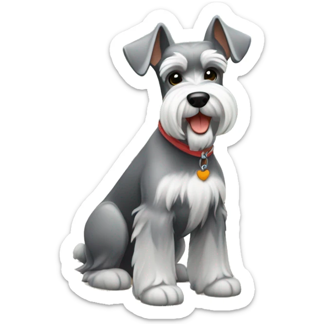 Schnauzer paseando por instituto la Sinia en Parets del Vallès  sticker