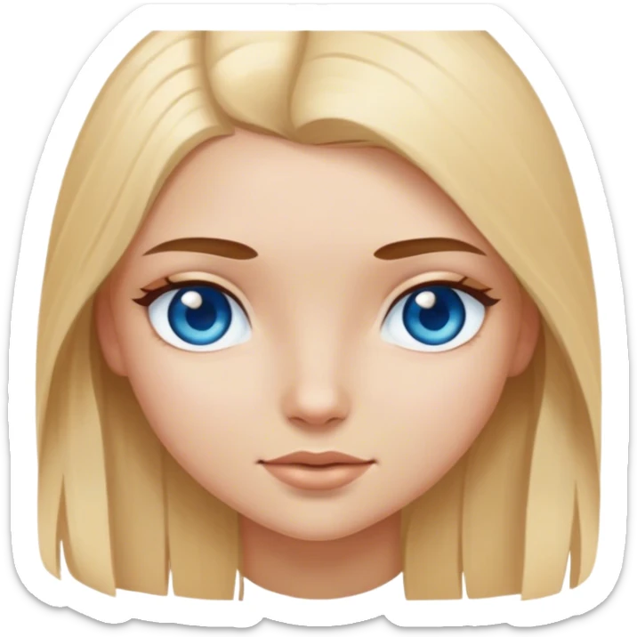 blonde girl with middle long hair and with blue eyes and brown eyed girl with brown long hair  sticker