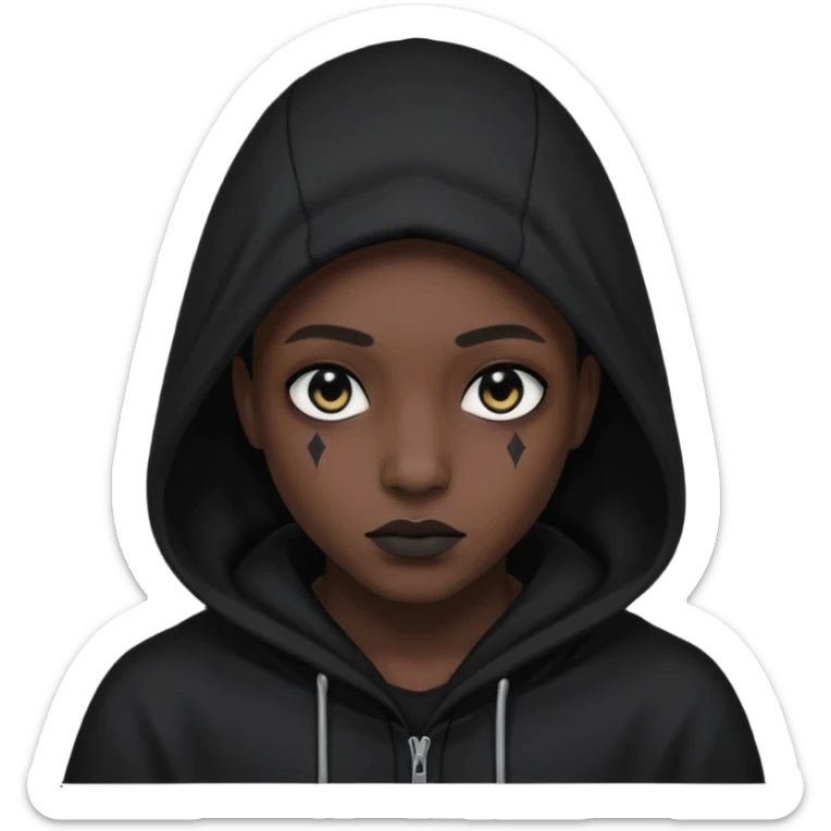 Une personne mystérieuse sous capuche noir avec les yeux noir sticker
