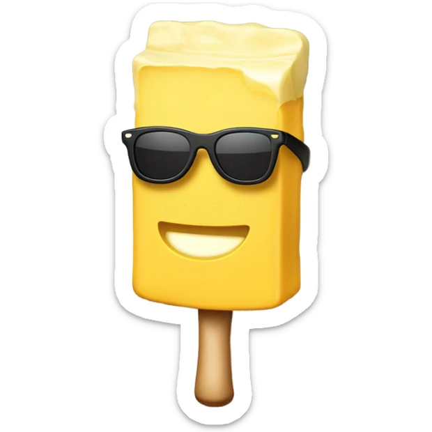 Stick of butter with sunglasses on wearing a hawaiian shirt sticker