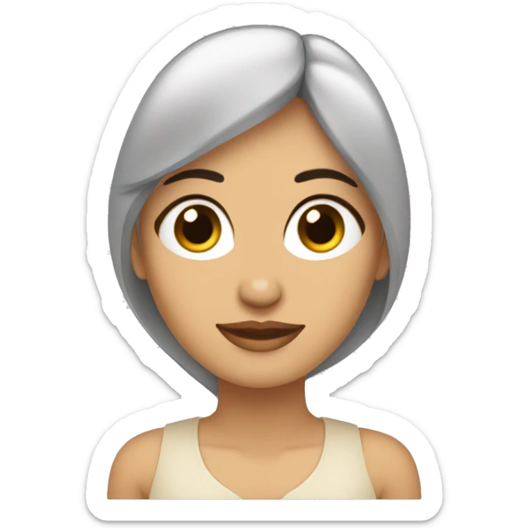 Mujer morena, media melena, ojos rasgados y piel morena sticker