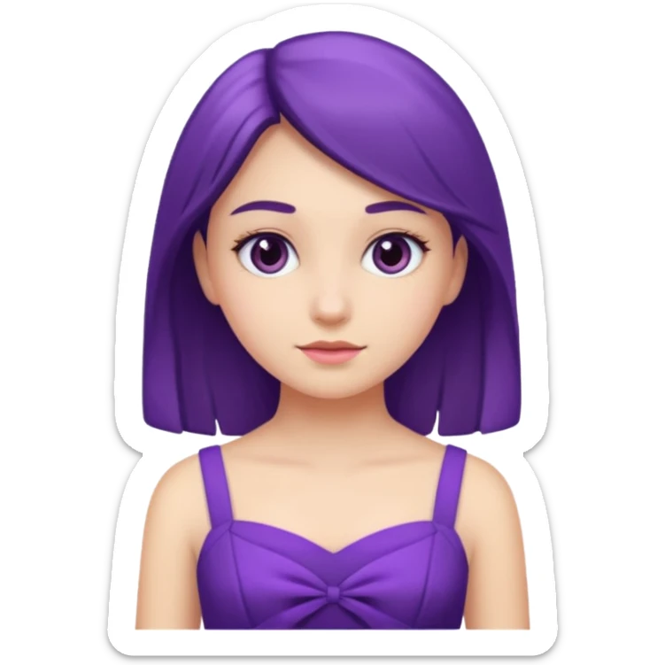 👗🧍‍♀️ merge this emojis the dress should be purple on a girl sticker