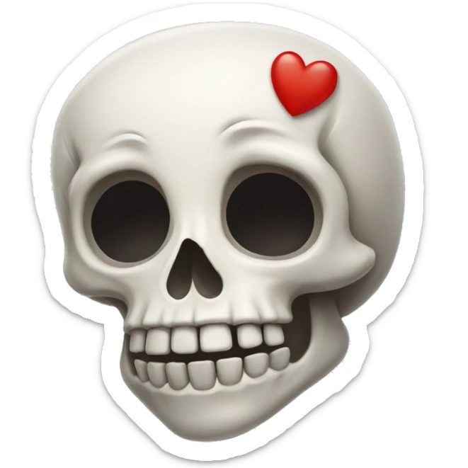 Skull in love sticker