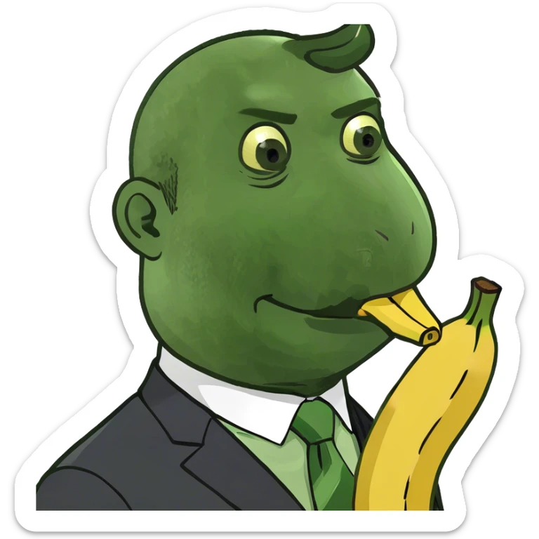 president of serbia with banana in his mouth sticker