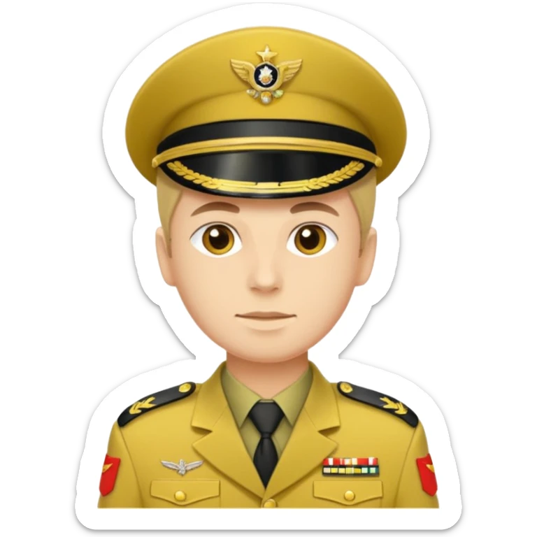 Eine salutierenden Emoji (Hautfarbe: gelb ) in Armee Klamotten männlich salutierend salutierend  sticker