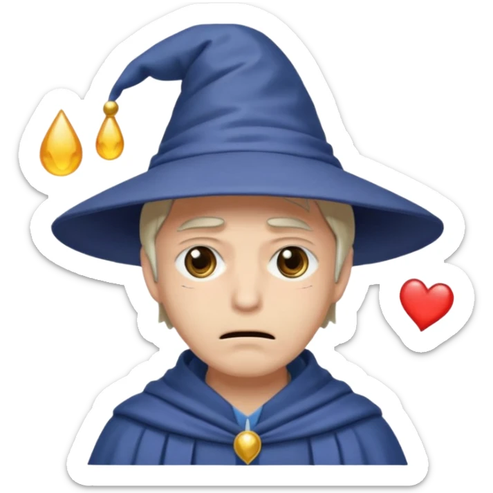 Male, mysterious wizard, 8 emojis, sad, happy, angry, confused, love, crying, neutral, random, no background, anime style sticker