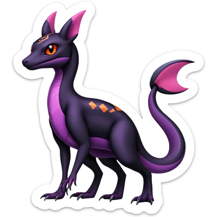 Salazzle-Salandit-Umbreon-Fakémon-hybrid-creature (full body) 4 legs sticker