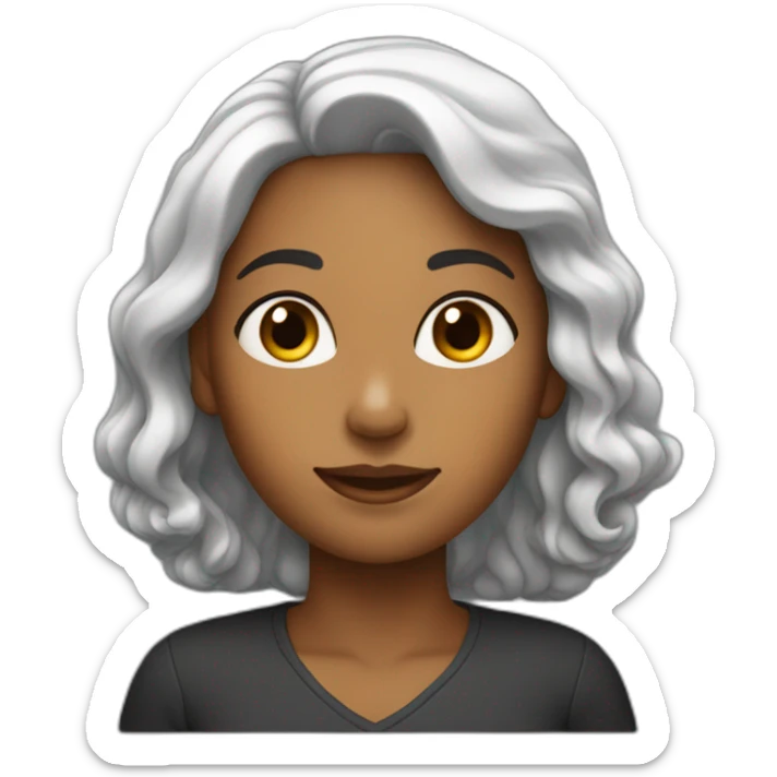 mujer de unos 45 años con pelo negro y rizado que trabaja con niños sticker