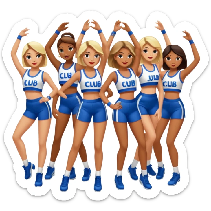 people dancing at the club with cool outfits like crop tops, jersey and other things people wear at the club sticker