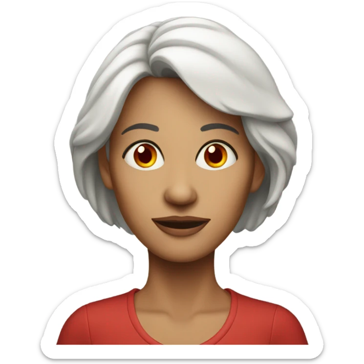 Middle aged woman with red eyes sticker