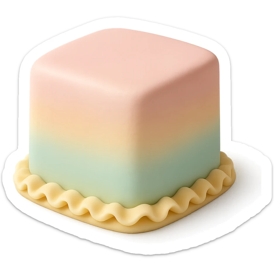 square fondant cake with pastel ombre sticker