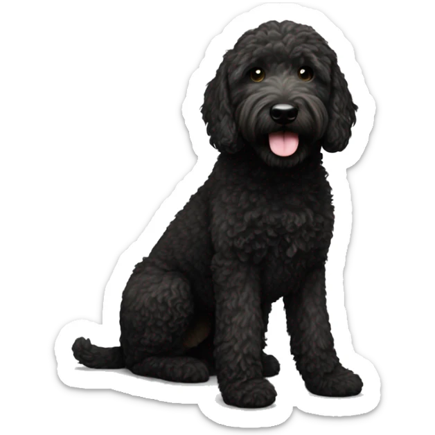 Black golden doodle   sticker