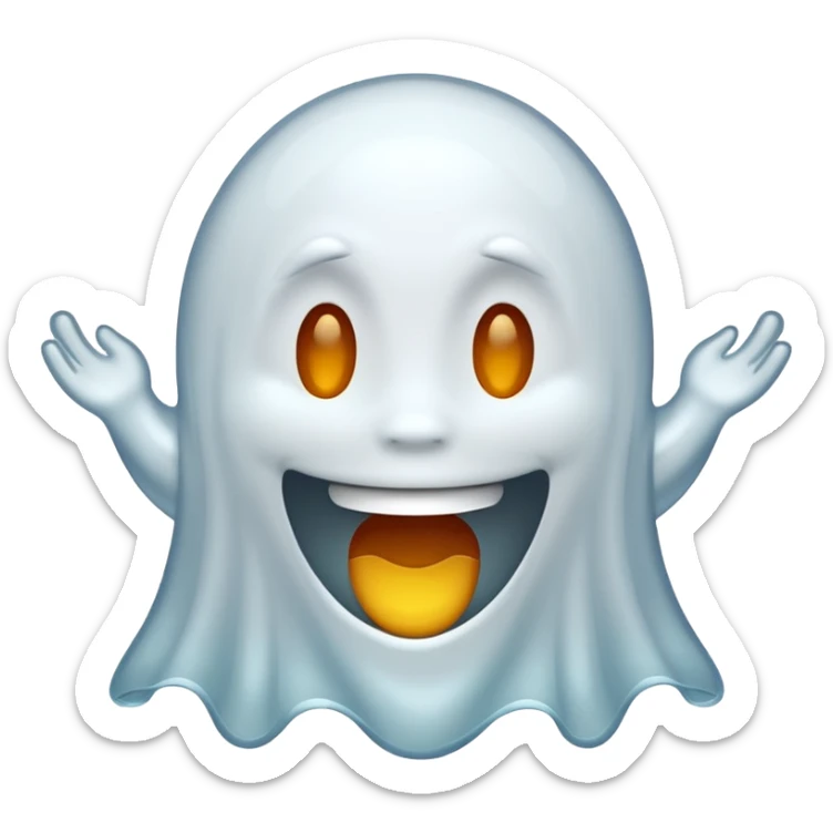 Emojis qui rigole fusionné avec l’emojis fantôme 👻 sticker