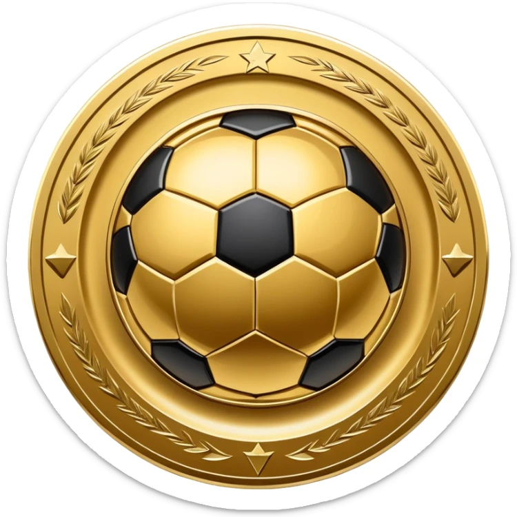 round golden plate with football motifs, representing Israeli Premier League champions sticker
