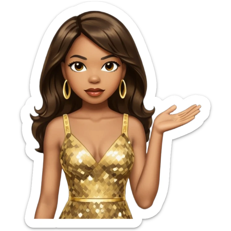 Tenitra Michelle Williams, R&B Singer from Destiny's Child with long dark brown hair, medium dark skin sticker