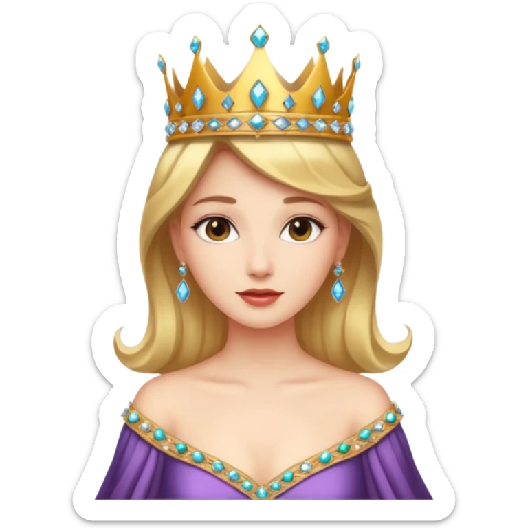Queen – Elegant woman with jeweled crown and gown sticker