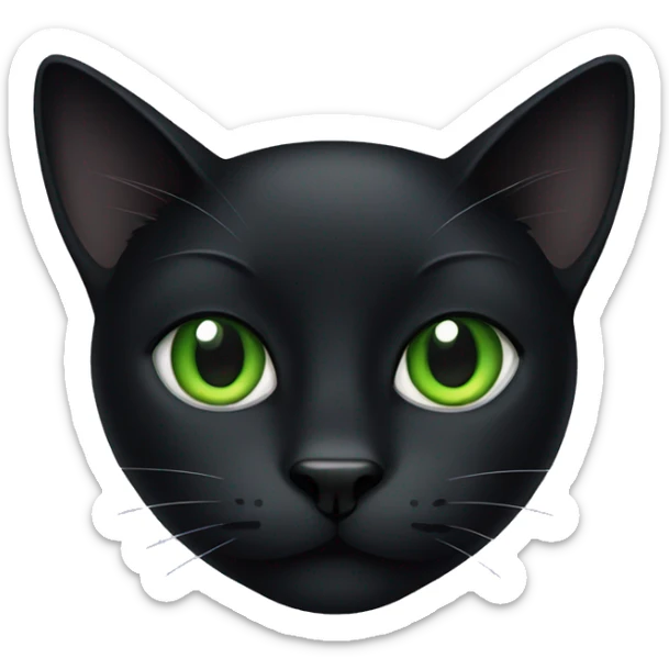 Black cat with green eyes sticker
