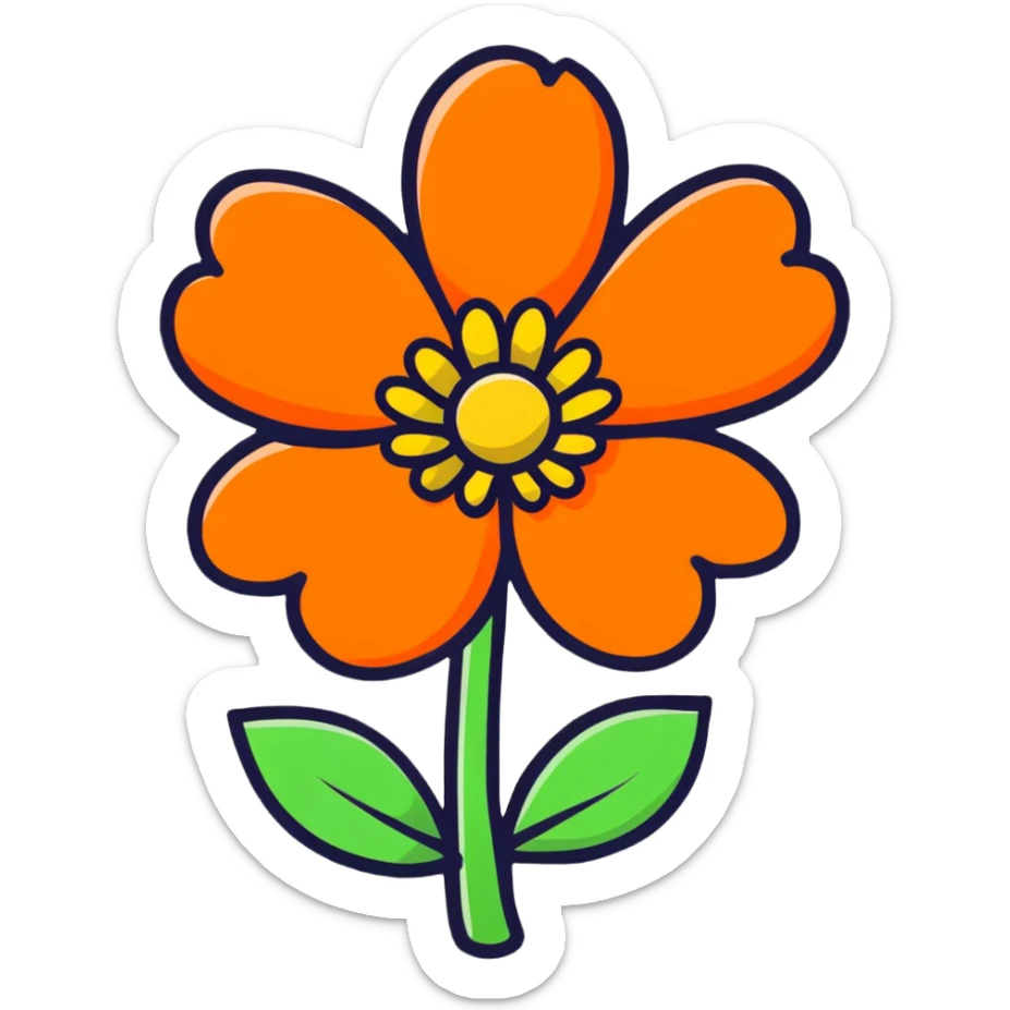 cempasúchil flower, Day of the Dead marigold, vibrant orange flower sticker