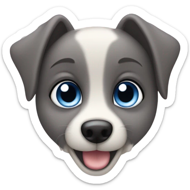 "Design a cute blue puppy face emoji with pointy ears, big eyes, a friendly smile, and dark eye spots. Keep it simple, colorful, and cheerful to capture Bluey's fun and charm!"






 sticker