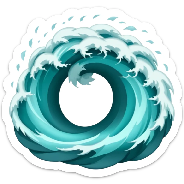 Swirl storm coming out of the water mark the colur teal sticker