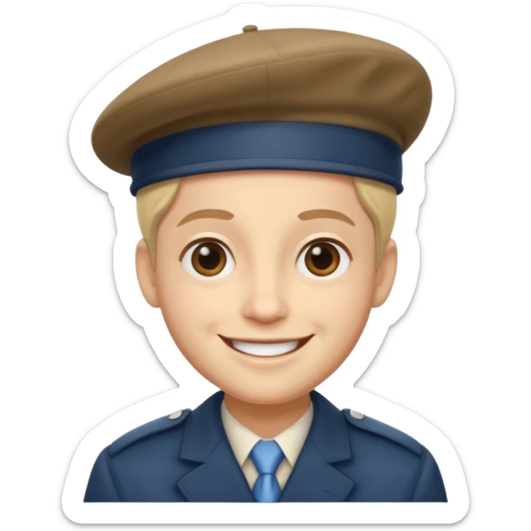 Smile face klasyczny, lecz z pejsami i beretem żydowskim sticker