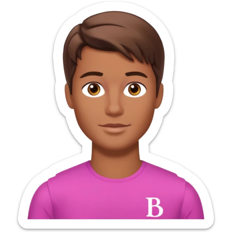 barbie merliah summers as a guy with brown har and brown eyes and tanned skin sticker