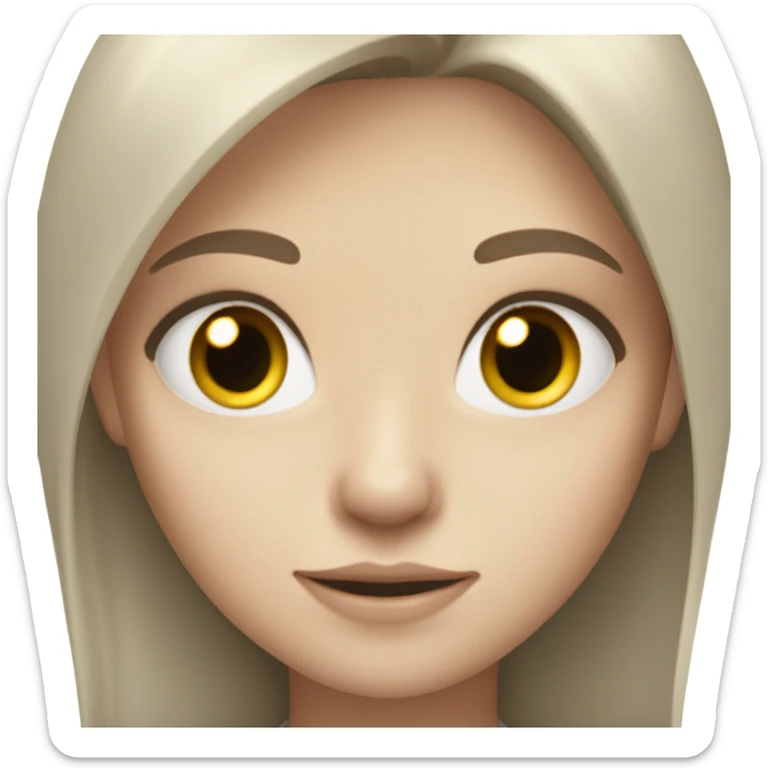 dirty blonde girl with hazel eyes and pale skin wearing a grey shirt  sticker