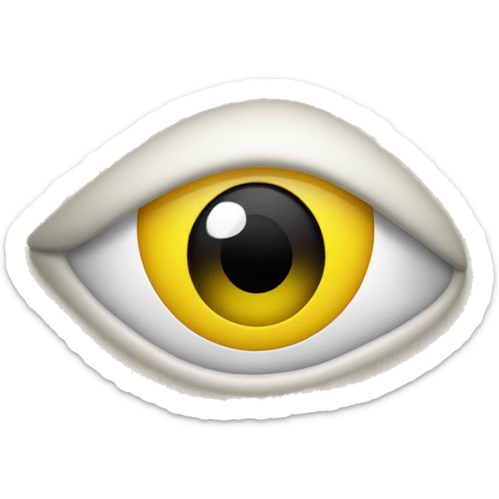 Create an Eye emoji with the text "HC" written on it in the middle. The eye should be yellow in color and the text in black.  sticker