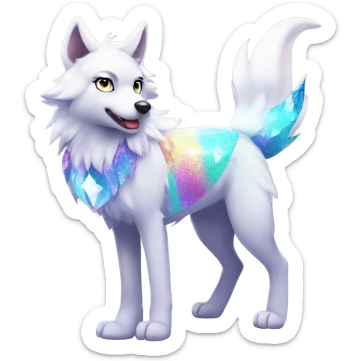 Colorful Shiny Sparkly Fionbri-Falvie-sparkle-wolf-sona full body sticker