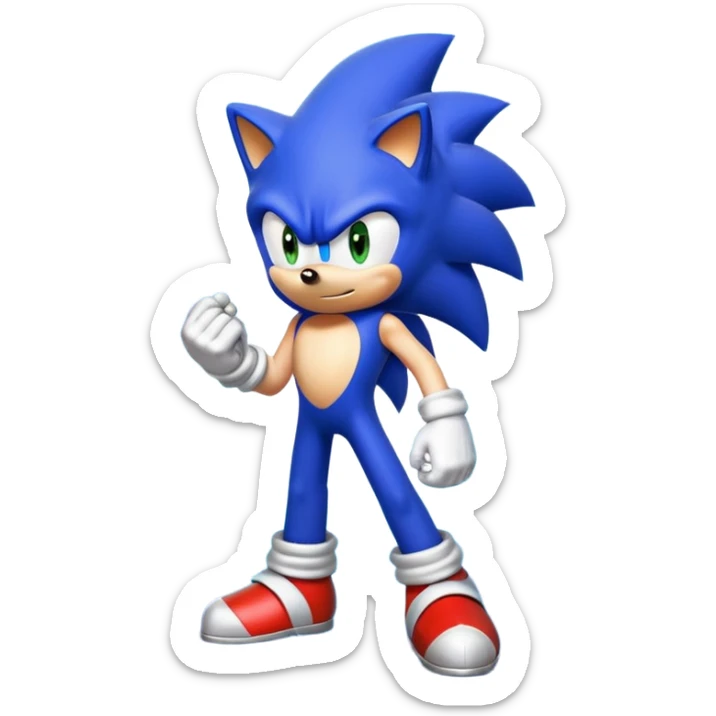 I want Sonic the hedgehog with the 7 chaos emeralds and the Goku aura transformation, where is the super Sonic aura Is a power 7 diamonds, red, blue, yellow, green, white, skyblue and purple sticker