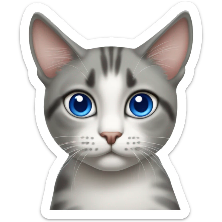 Erstelle mir ein Emoji von einer Thai Siam Katze (Blue Point) die ihr Katzenfutter bekommt  sticker