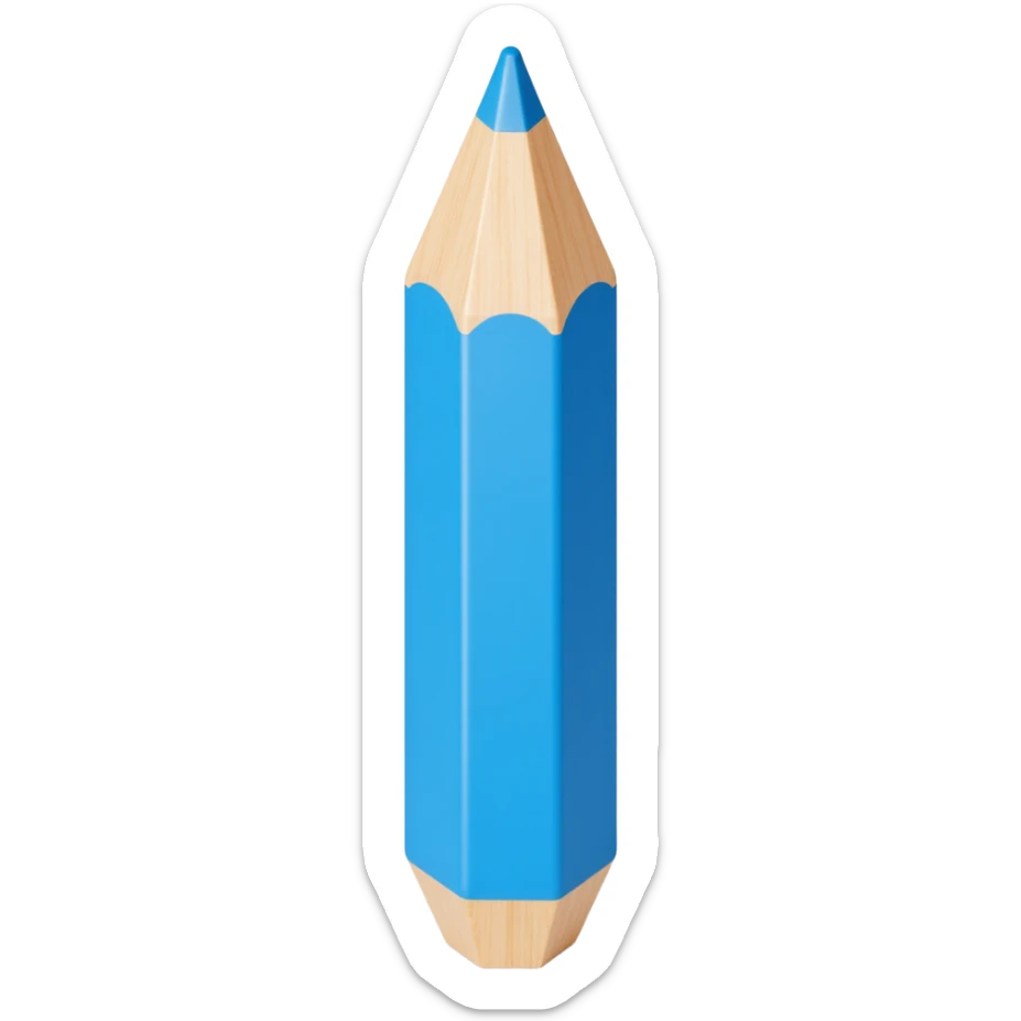 chunky blue pencil sticker